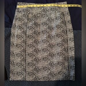 Margaret M Black and White Textured Pencil Skirt